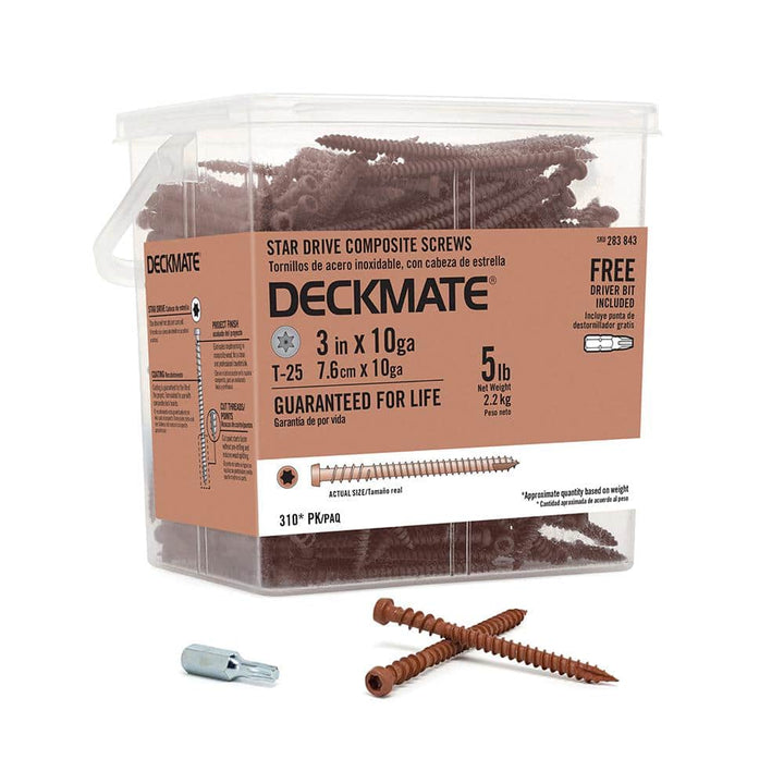 DECKMATE 10 x 3 in. Red Star Pan-Head Composite Deck Screws 5 lbs.-Box (310-Piece)