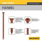 DECKMATE #10 x 4 in. Red Flat Head Square Drive Deck Screw 1 lb.-Box (147-Piece)