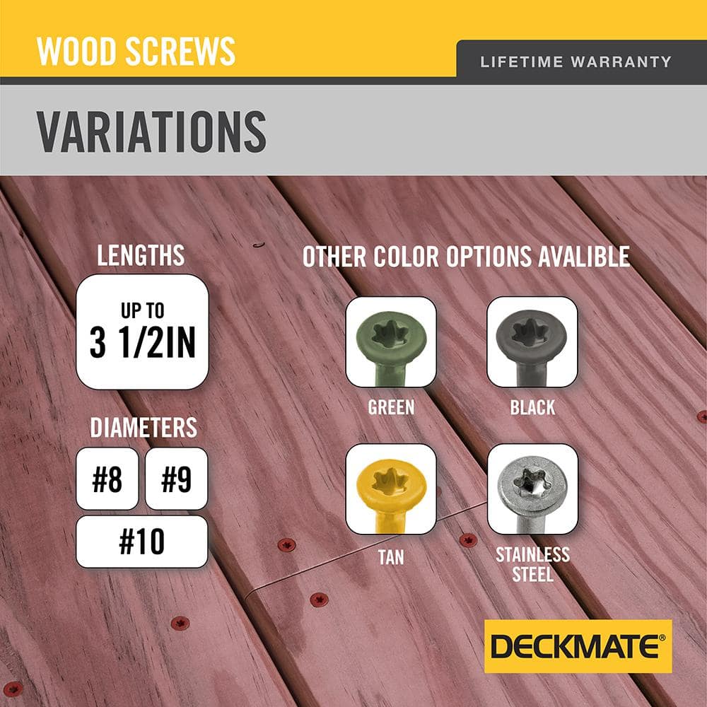 DECKMATE #10 x 4 in. Red Flat Head Square Drive Deck Screw 1 lb.-Box (147-Piece)