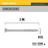 DECKMATE #10 x 3 in. Torx Flat-Head 305 Stainless Steel Wood Deck Screws 5 lb.-Box (314-Piece)