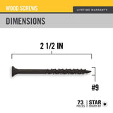 DECKMATE #9 2-1/2 in. Black Exterior Self-Starting Star Drive Flat-Head Deck Screw 1 lb.-Box (87-Piece)