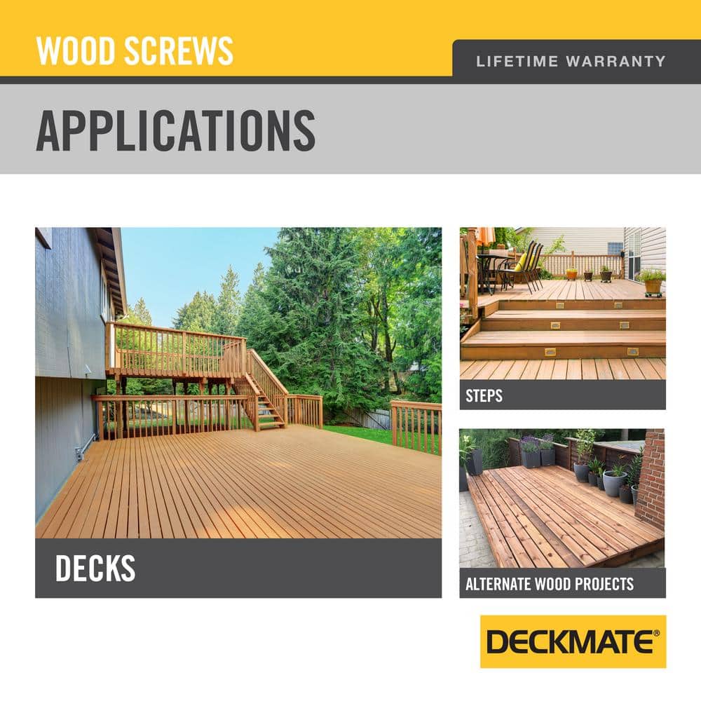 DECKMATE #10 x 4 in. Tan Star Flat Head Square Drive Deck Screw 1 lb.-Box (44-Piece)
