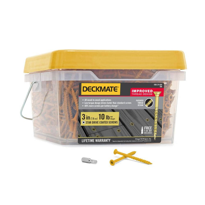 DECKMATE #9 x 3 in. Tan Star Flat-Head Wood Deck Screw 10 lbs.-Box (730-Piece)