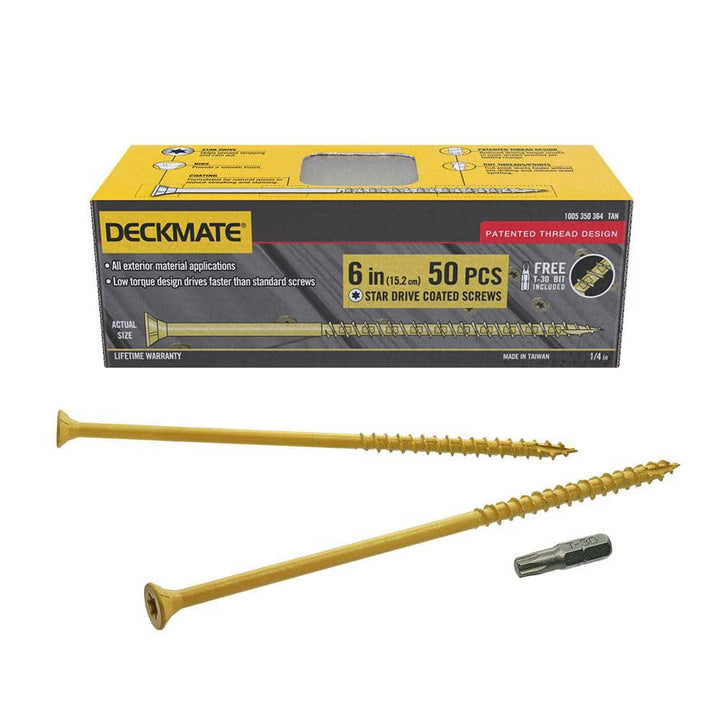 DECKMATE #10 x 6 in. Star Flat-Head Wood Deck Screws (50-Count)