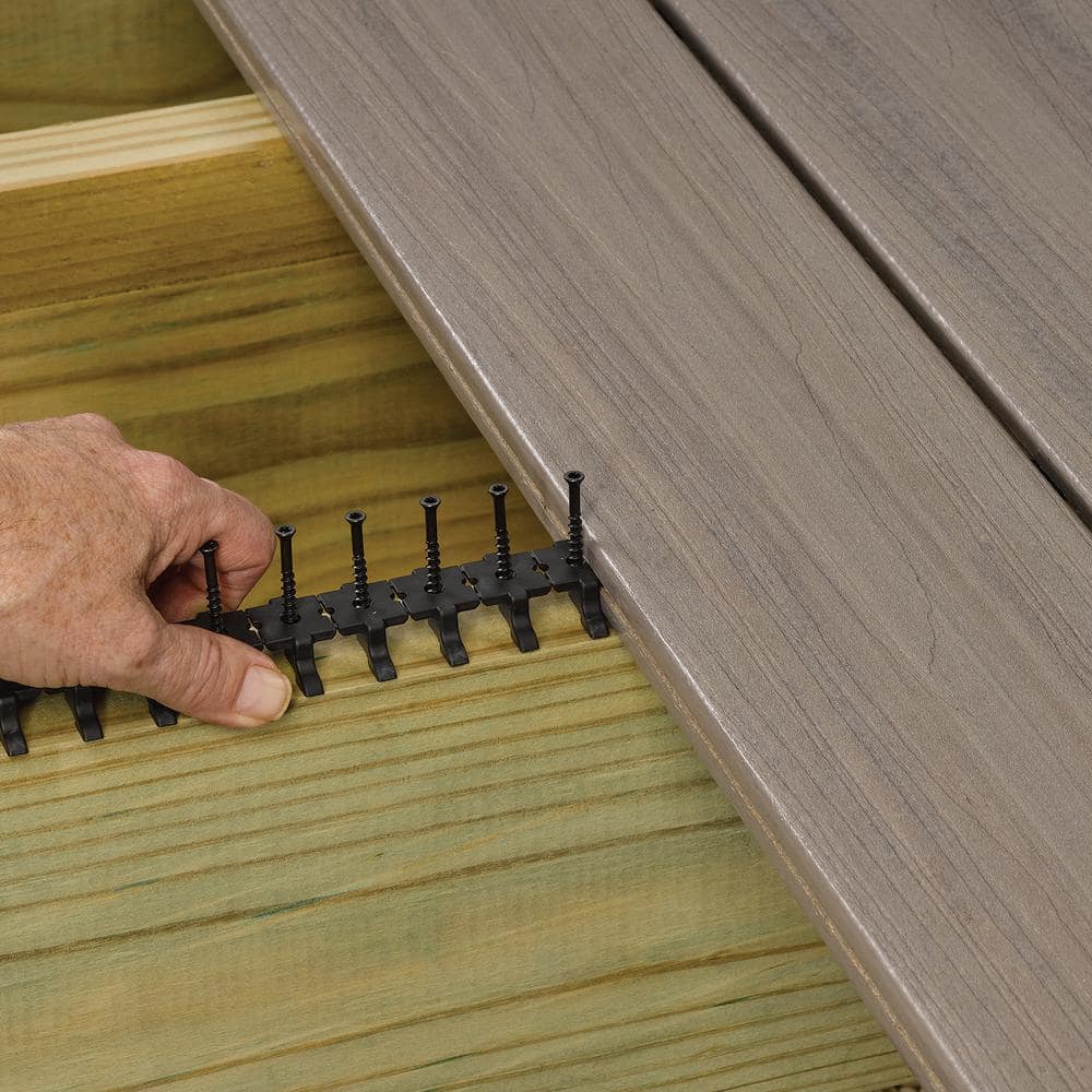 DECKMATE Collated Universal Hidden Deck Fasteners for Grooved Decking Black 200 sq. ft. Coverage (360-Pack)