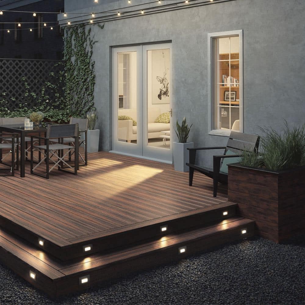 Deckorators Luna 4.5 in. x 3 in. White Stair Riser Light