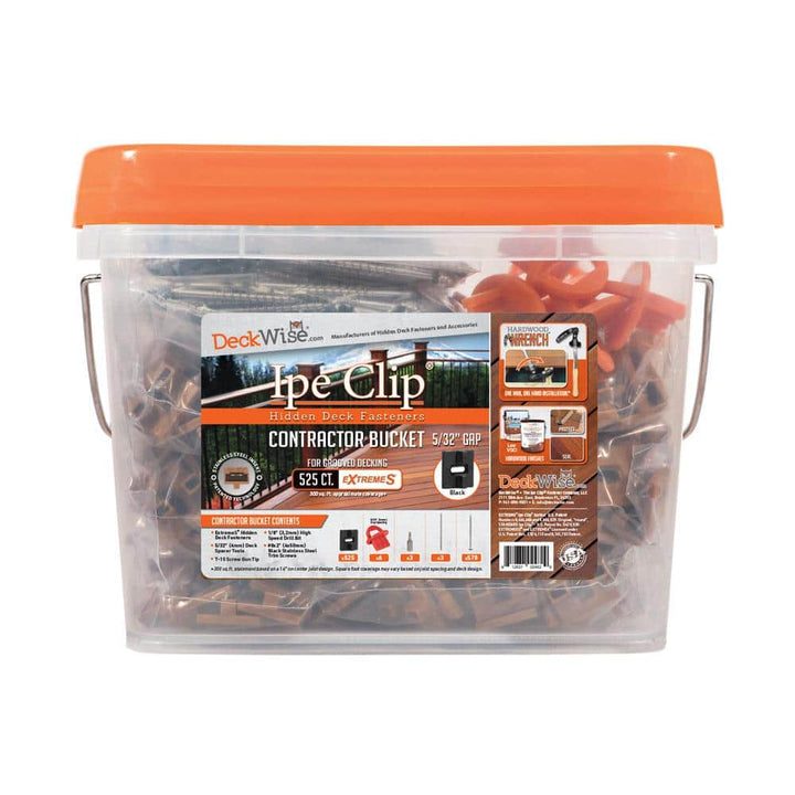DeckWise ExtremeS Ipe Clip Black Biscuit Style Hidden Deck Fastener Kit for Hardwoods (525-Bucket)