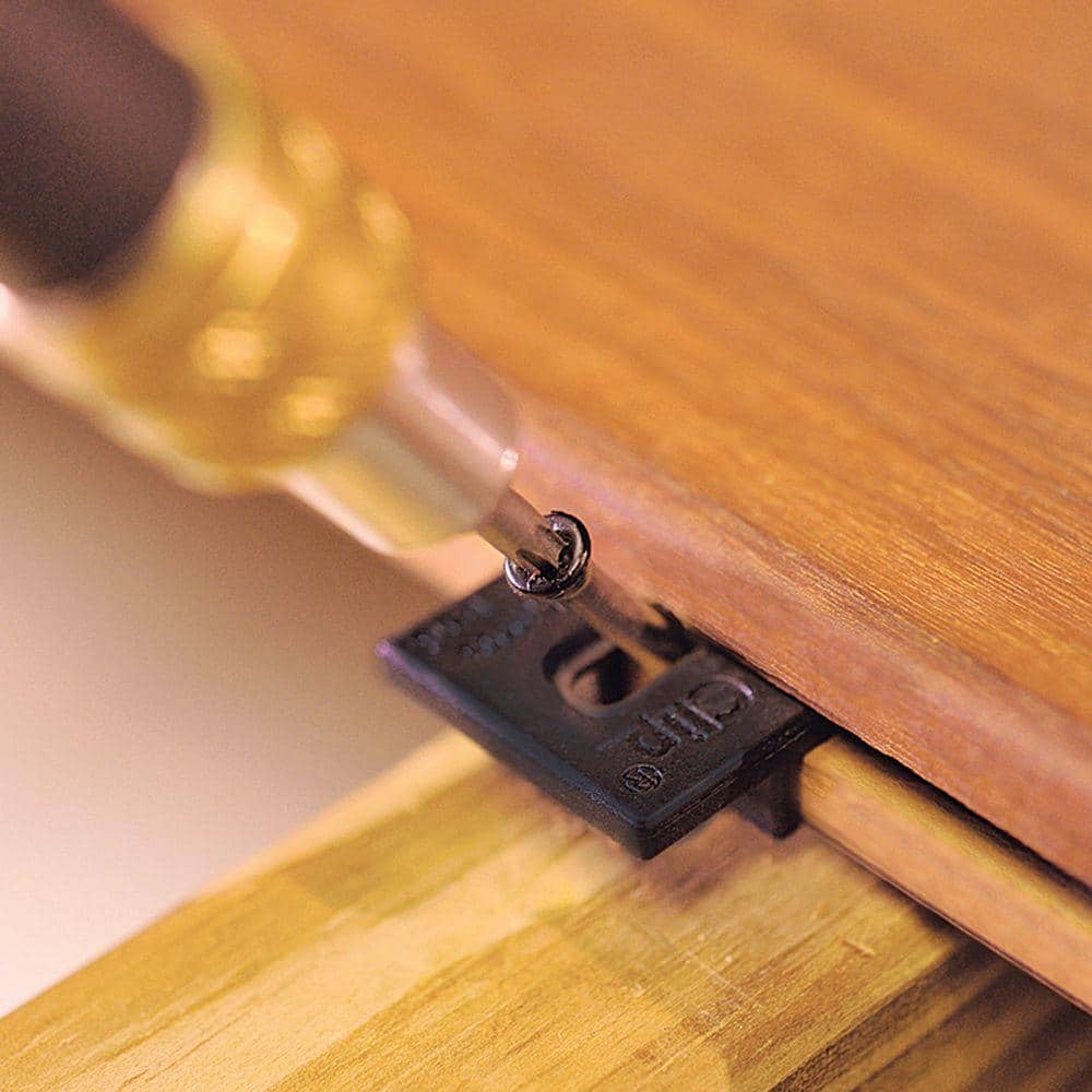 DeckWise Extreme Ipe Clip Black Biscuit Style Hidden Deck Fastener Kit for Hardwoods (1050-Bucket)