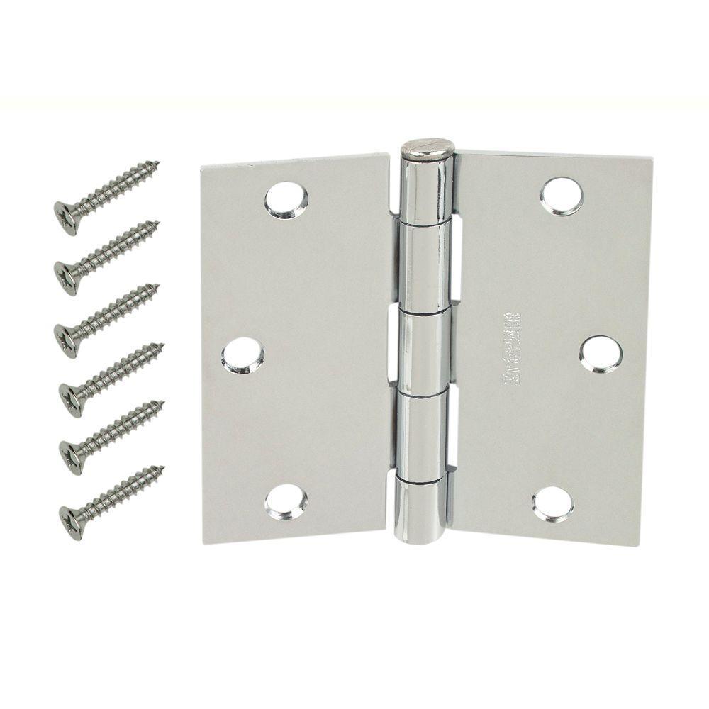 3-1/2 in. Satin Brass 5/8 in. Radius Door Hinges Value Pack (12-Pack) - Super Arbor