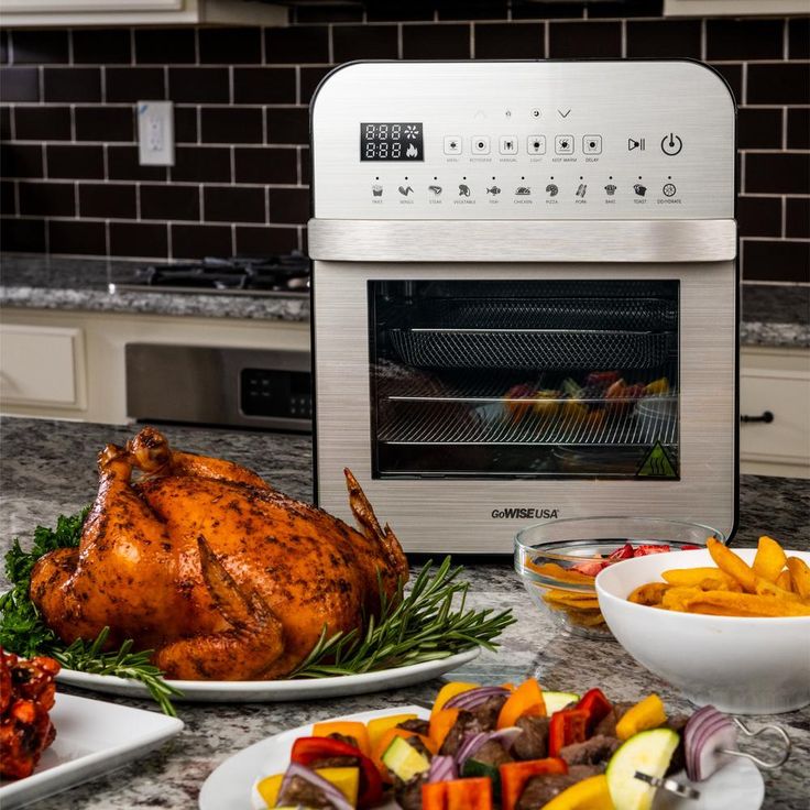 1600-Watts Silver/Black Electric Air Fryer Oven Ultra with Rotisserie, Dehydrator, and Accessories