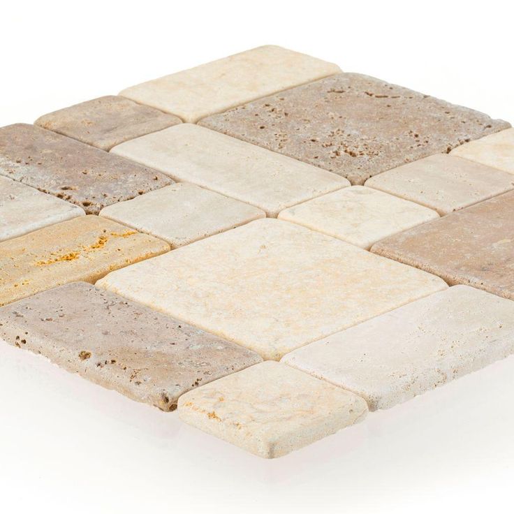 Jeffrey Court Brick Medley 12 in. x 12 in. x 9 mm Honed Travertine Mosaic Floor and Wall Tile