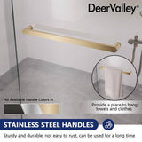 DEERVALLEY 60 in. W x 76 in. H Double Sliding Framed Shower Door in Brushed Gold with 3/8 in. (10 mm) Clear Glass