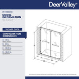 DEERVALLEY 60 in. W x 76 in. H Double Sliding Framed Shower Door in Silver with 3/8 in. (10 mm) Clear Glass