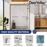 DEERVALLEY 60 in. W x 76 in. H Double Sliding Framed Shower Door in Silver with 3/8 in. (10 mm) Clear Glass