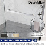 DEERVALLEY 60 in. W x 76 in. H Double Sliding Framed Shower Door in Silver with 3/8 in. (10 mm) Clear Glass