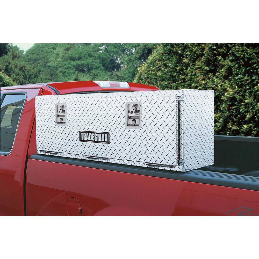 Lund 72 in Diamond Plate Aluminum Full Size Top Mount Truck Tool Box with mounting hardware and keys included, Silver - Super Arbor