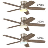 Ashby Park 52 in. White Color Changing Integrated LED Brushed Nickel Ceiling Fan with Light Kit and Remote Control