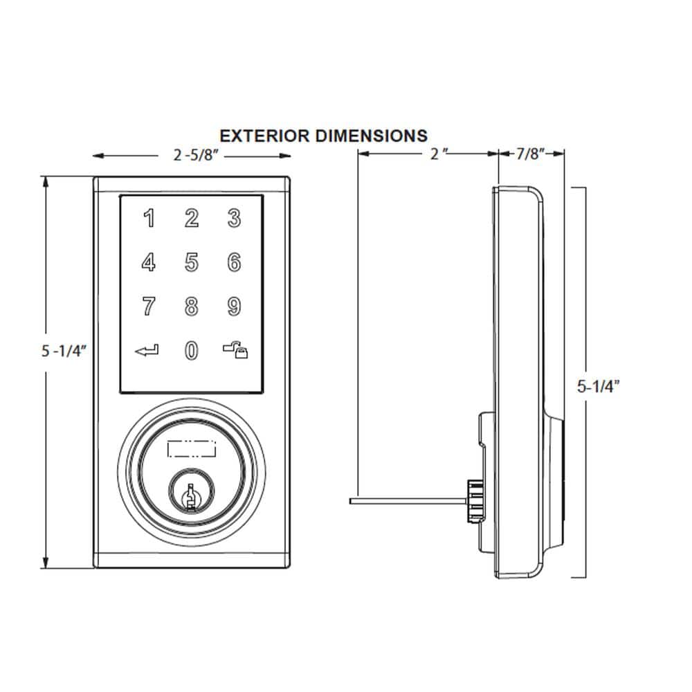DELANEY HARDWARE Polished Chrome Touchscreen Z-Wave Smartlock Single Cylinder Deadbolt