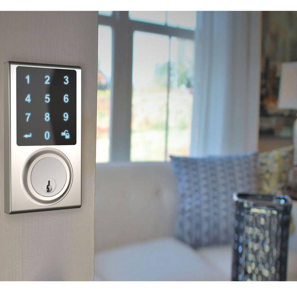 DELANEY HARDWARE Polished Chrome Touchscreen Z-Wave Smartlock Single Cylinder Deadbolt