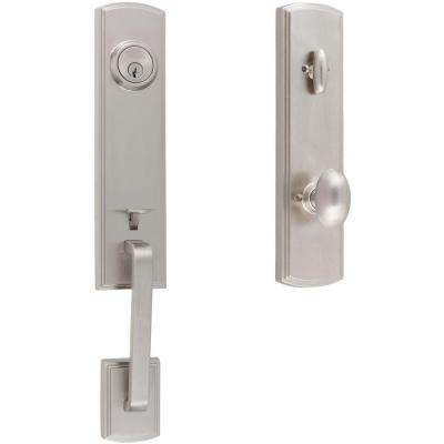 Grandeur 
    Carre Satin Nickel 1-Piece Dummy Door Handleset with D Grip and Portofino Lever - Super Arbor