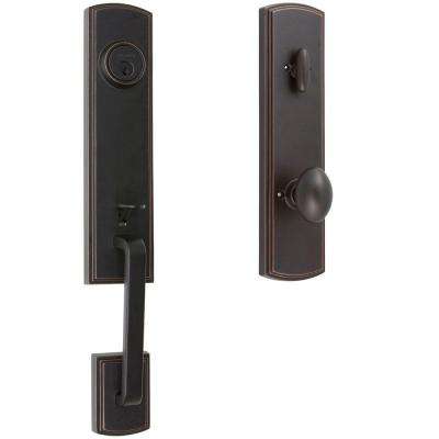 Nostalgic Warehouse 
    Egg and Dart Plate 2-3/8 in. Backset Timeless Bronze F Grip Entry Set Egg and Dart Knob - Super Arbor