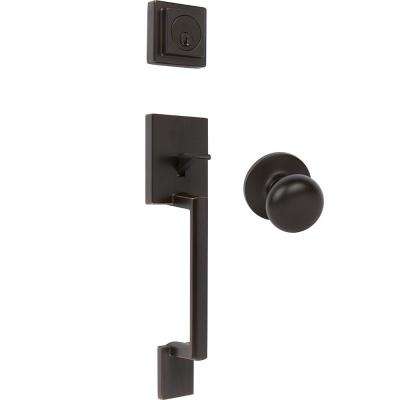 Sure-Loc Hardware 
    Wasatch Vintage Bronze Single-Cylinder Keyed Entrance Leverset with Deadbolt and Sandstone Lever, Left-Handed - Super Arbor