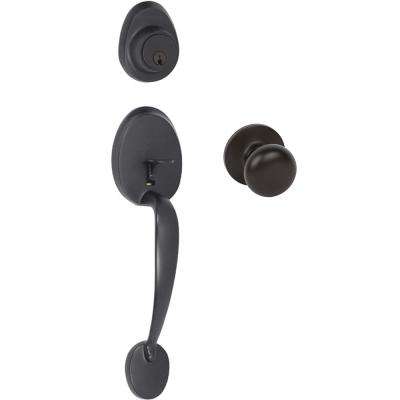 Delaney 
    Italian Collection Briona Single Cylinder Edged Bronze Door Handleset with Artino Interior Left-Hand - Super Arbor