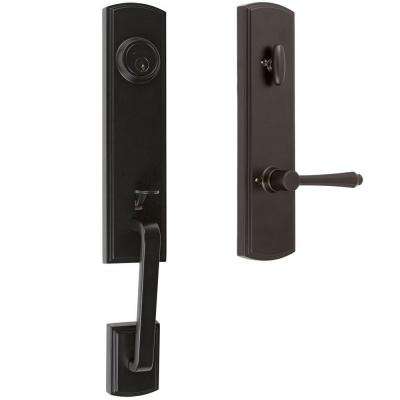 Design House 
    Sussex Satin Nickel Door Door Handleset with Springdale Lever Interior and Single Cylinder Deadbolt - Super Arbor