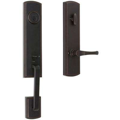 Design House 
    Sussex Oil-Rubbed Bronze Door  Handleset with Springdale Lever Interior and Single Cylinder Deadbolt - Super Arbor