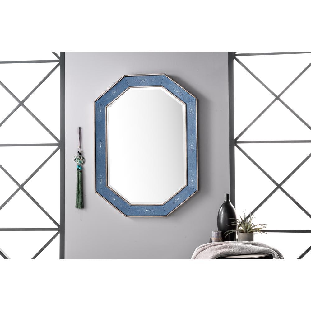 James Martin Vanities Tangent Hexagonal Wall Mirror, 30x41, Delft Blue