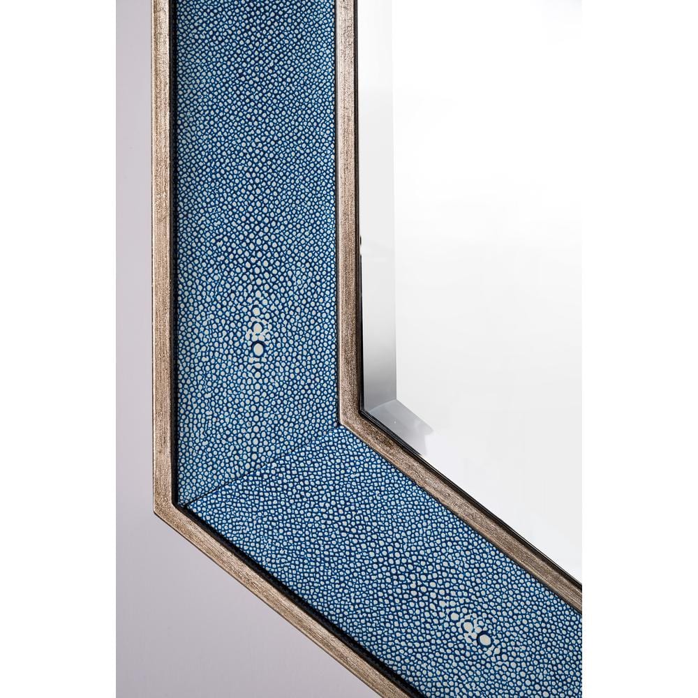 James Martin Vanities Tangent Hexagonal Wall Mirror, 30x41, Delft Blue