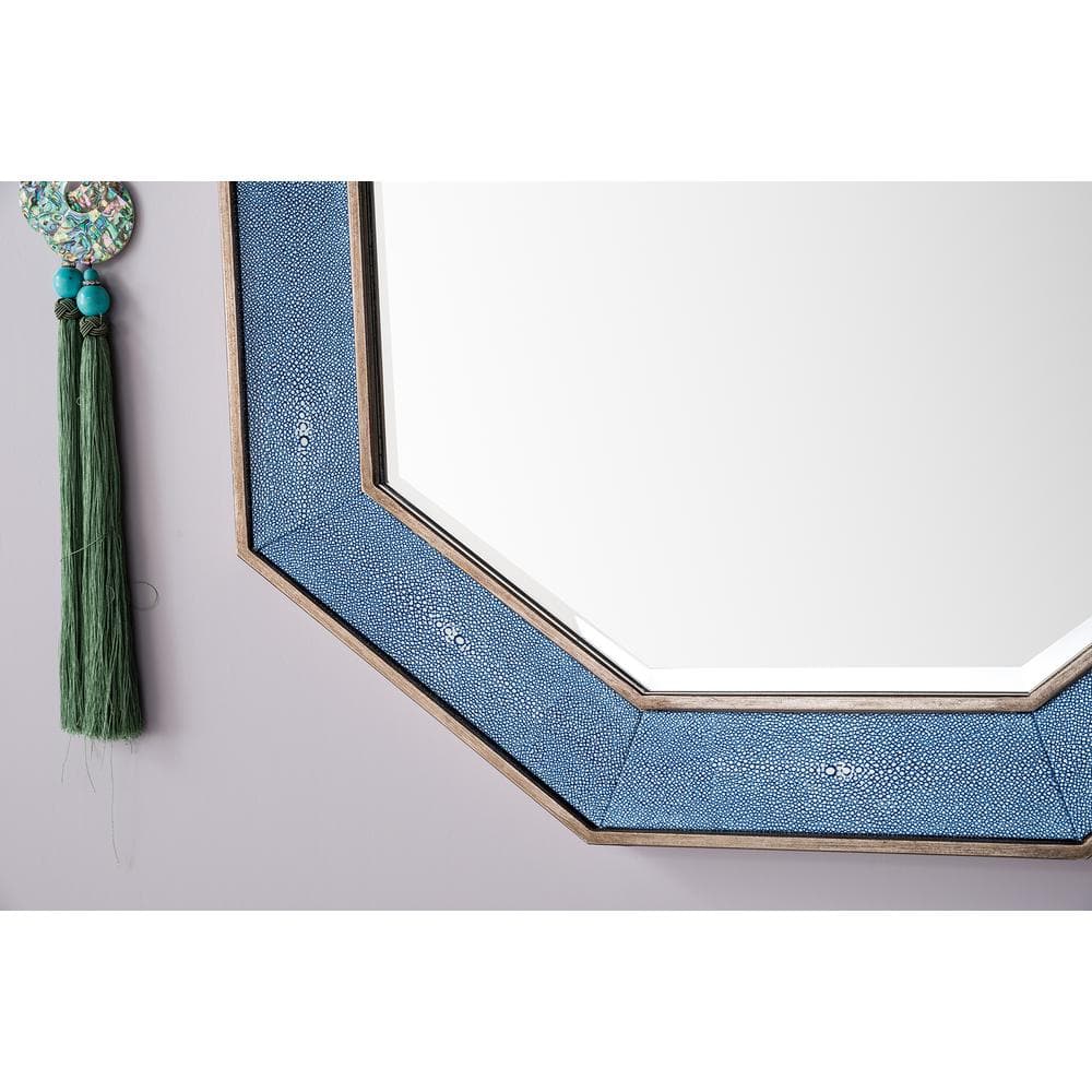 James Martin Vanities Tangent Hexagonal Wall Mirror, 30x41, Delft Blue