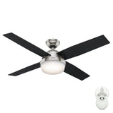Hunter Dempsey LED 52-in Brushed Nickel Indoor Ceiling Fan with Remote, 4-Blade
