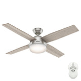 Hunter Dempsey LED 52-in Brushed Nickel Indoor Ceiling Fan with Remote, 4-Blade