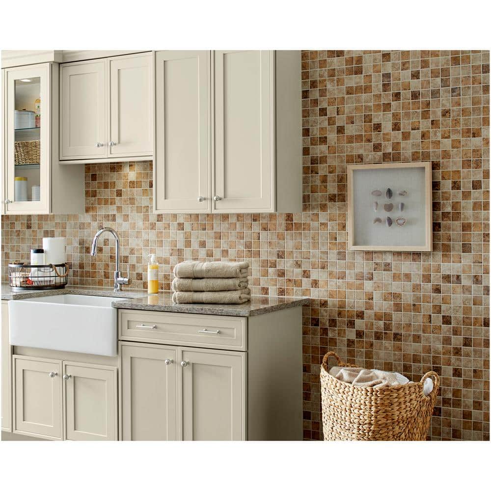Daltile Rio Mesa Desert Sand 12 in. x 12 in. x 6 mm Ceramic Mosaic Floor and Wall Tile (1 sq. ft. / piece)