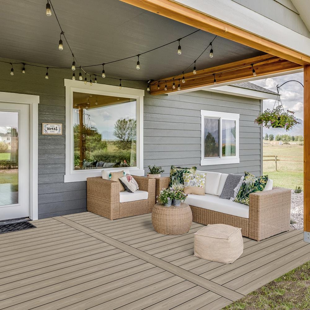 CREATIVE SURFACES 1 in. x 5.43 in. x 8 ft. Desert Stone Composite Decking Boards (4-Pack)