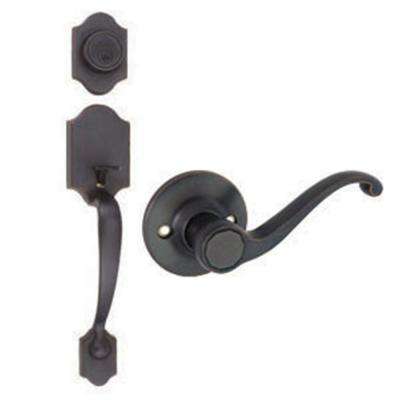 Baldwin 
    Prestige Wesley Single Cylinder Polished Brass Exterior Door Handleset and Alcott Entry Knob Featuring SmartKey Security - Super Arbor