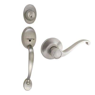 Delaney 
    Italian Collection Visconti Single Cylinder Satin Nickel Door Handleset with Sorado Interior - Super Arbor
