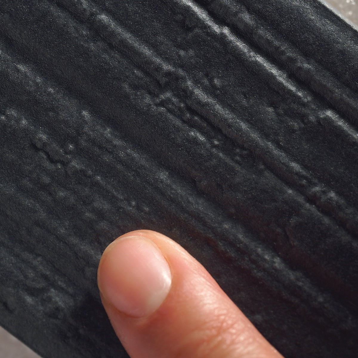 Charlotte Charcoal Black 3x10 Textured Matte Ceramic Subway Tile - Lux Tile