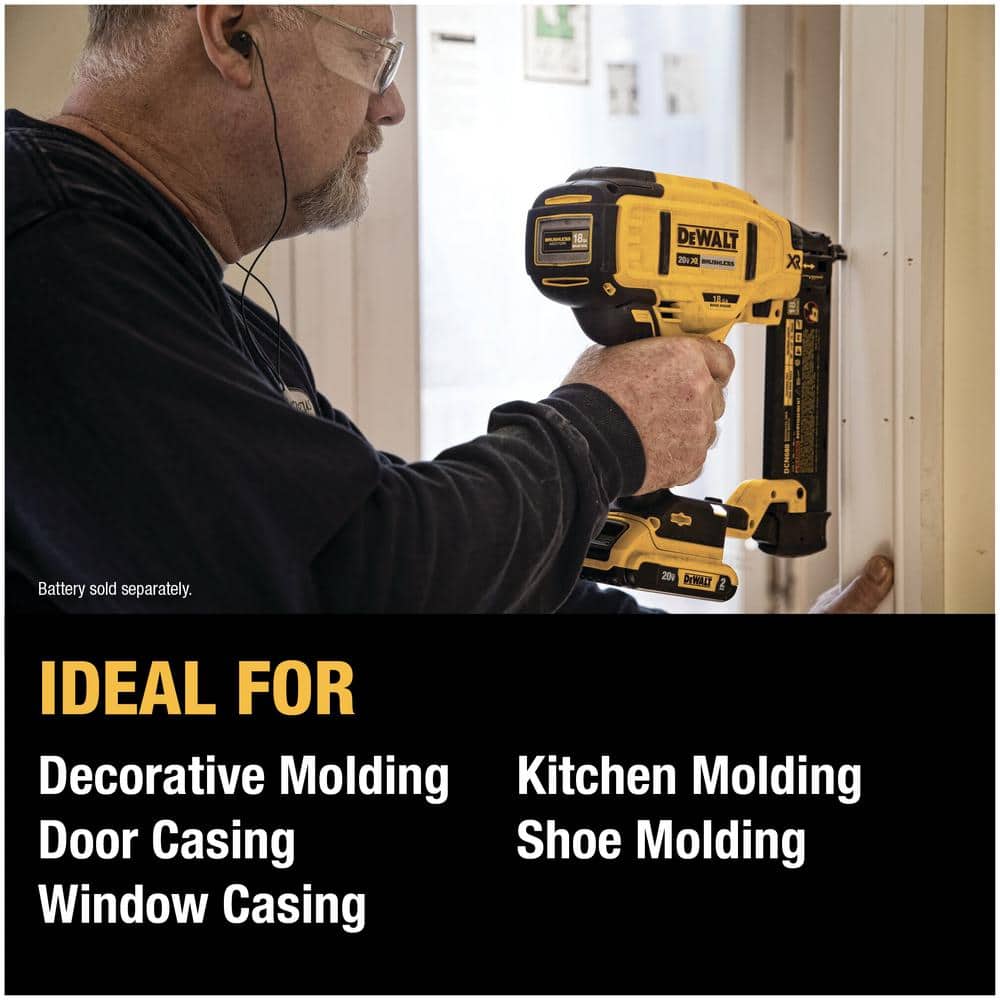 DEWALT 20V MAX XR Lithium-Ion Electric Cordless 18-Gauge Brad Nailer (Tool Only)