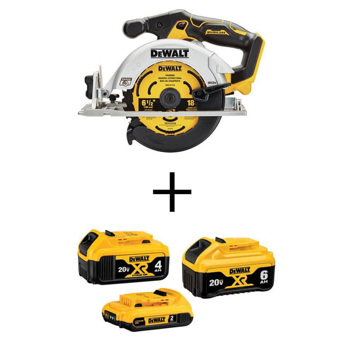 DEWALT 20V MAX Cordless Brushless Circular Saw Kit with Batteries