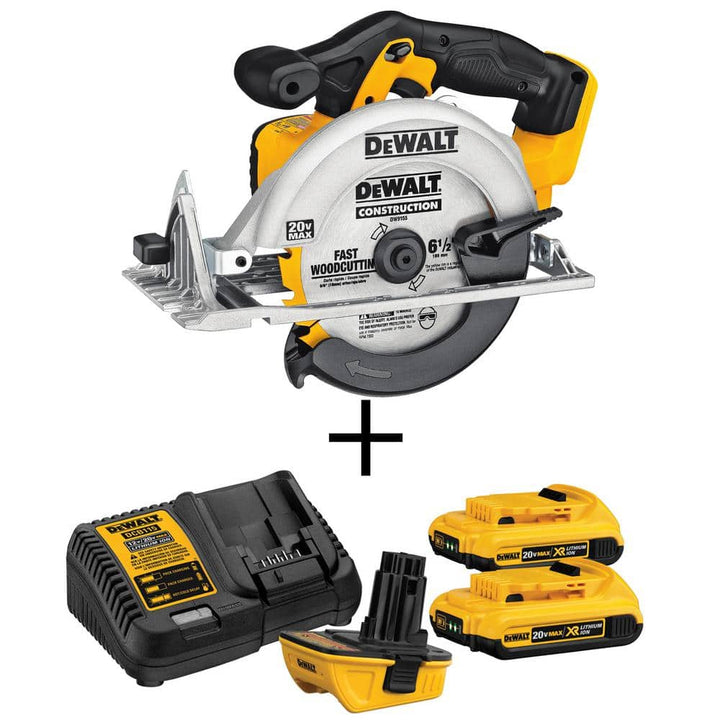 DEWALT 20V MAX Cordless Circular Saw Kit with Battery Adapter