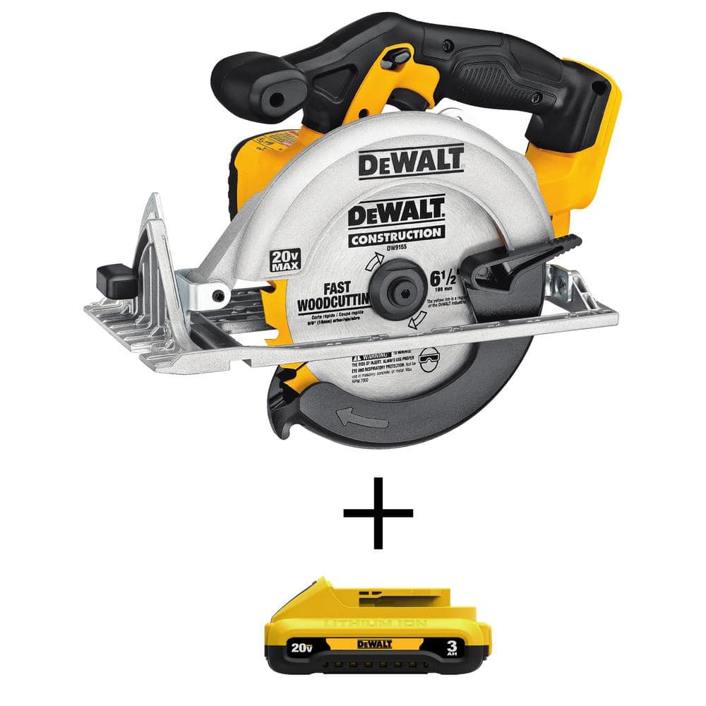 DEWALT 20V MAX Cordless 6-1/2 in. Circular Saw with Compact Lithium-Ion Battery