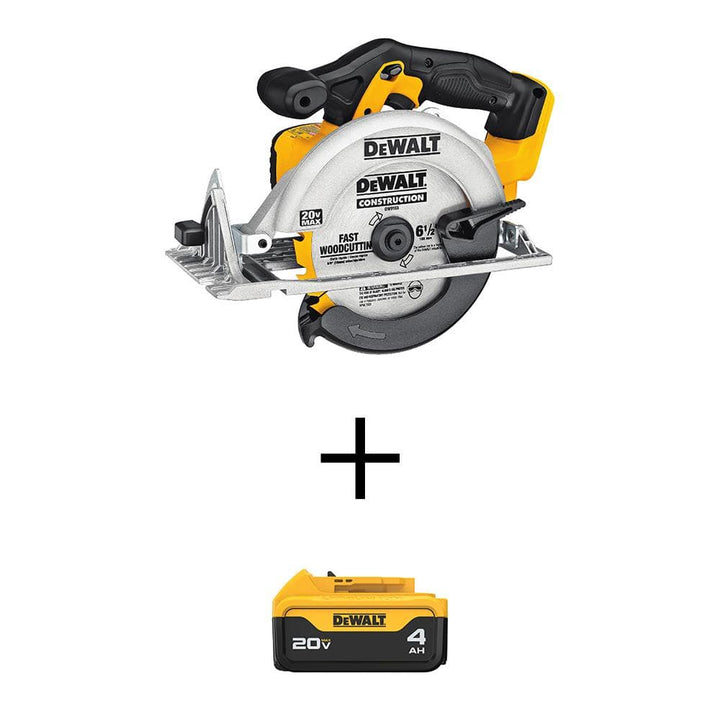 DEWALT 20V MAX 6-1/2 in. Lithium-Ion Cordless Circular Saw (Tool-Only) with 20V MAX 4.0Ah Battery