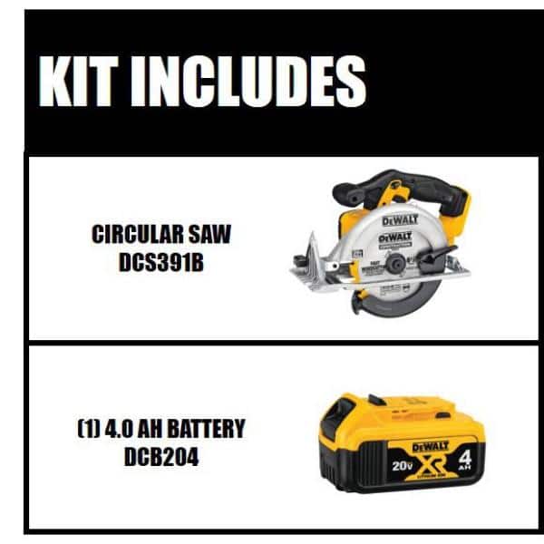 DEWALT 20V MAX 6-1/2 in. Lithium-Ion Cordless Circular Saw (Tool-Only) with 20V MAX 4.0Ah Battery