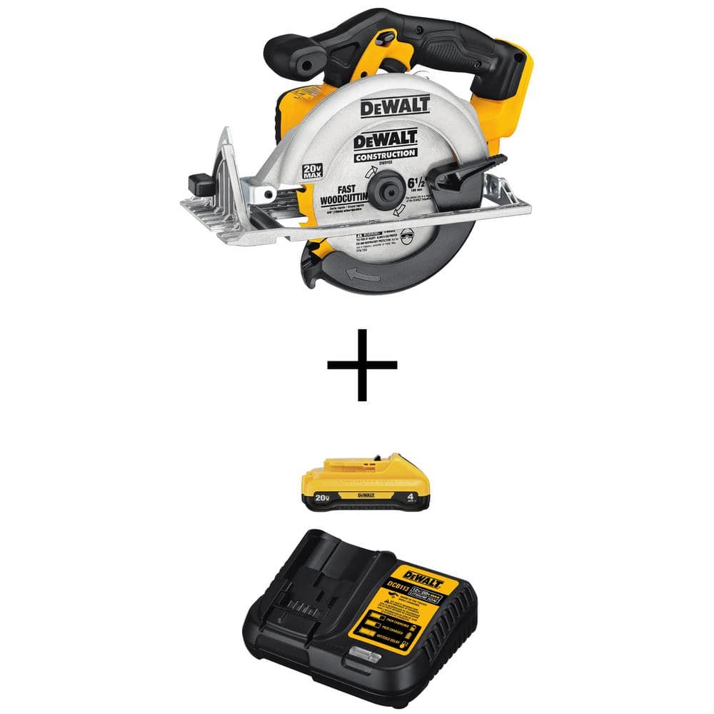 DEWALT 20V MAX Cordless 6-1/2 in. Circular Saw Kit with Battery and Charger