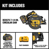 DEWALT FLEXVOLT 60V MAX Brushless 7-1/4 in. Cordless Circular Saw Kit with 2Ah Battery, 1-Hour Fast Charger and Case