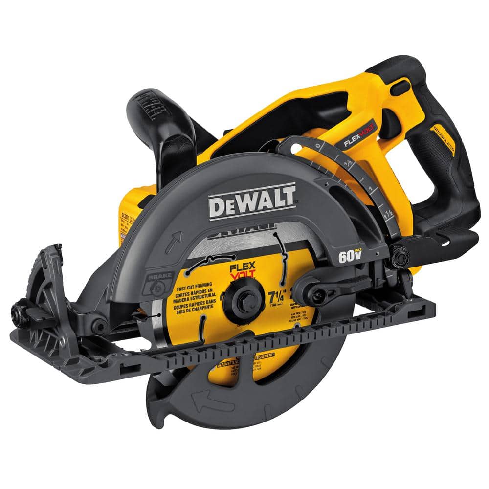 DEWALT FLEXVOLT 60V MAX Lithium-Ion Cordless Brushless 7-1/4 in. Wormdrive Style Circular Saw with FLEXVOLT 9.0Ah Battery Pack