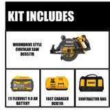 DEWALT FLEXVOLT 60V MAX 7-1/4 in. Cordless Worm Drive Style Saw with 9.0Ah Battery Kit