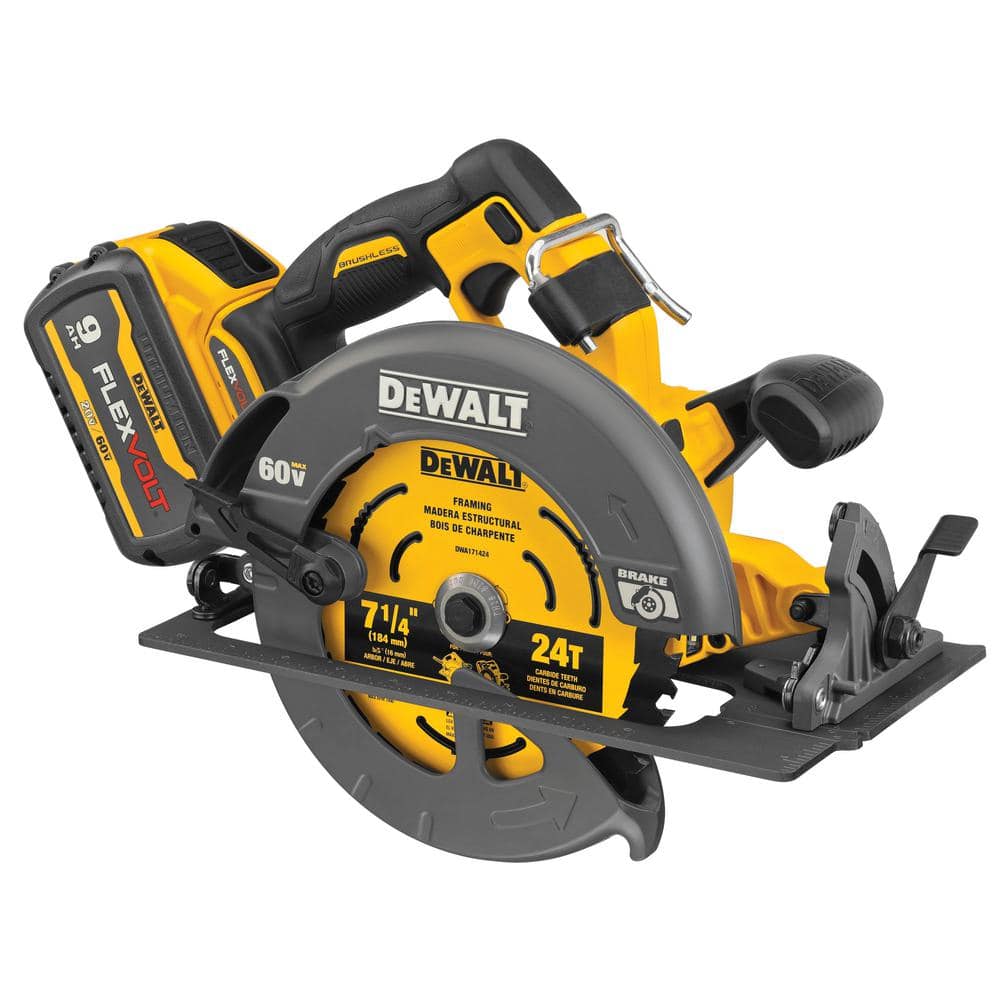 DEWALT FLEXVOLT 60V MAX 7-1/4 in. Cordless Brushless Circular Saw, 60V Recip Saw, and (2) 6.0Ah Batteries